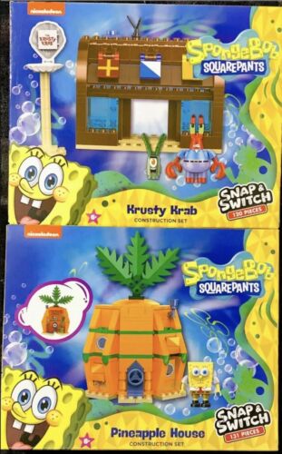 Lot of 2 Spongebob Squarepants Snap & Switch Building Toy Set
