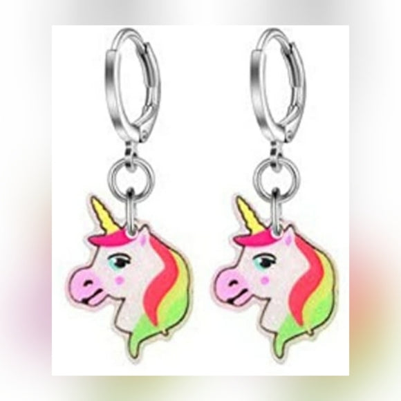 Unicorns l Dangle Hoop Earrings
