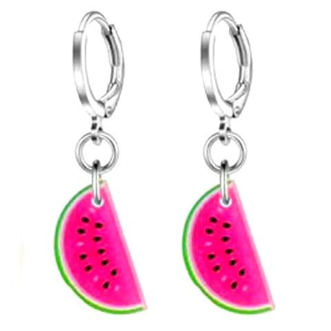 Watermelons l Dangle Hoop Earrings