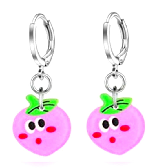 Grapes with a Face l Dangle Hoop Earrings