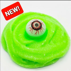 HALLOWEEN SLIME. Slushy w/ GREEN Eye Ball Spooky Slime Novelty Gift Party Favor